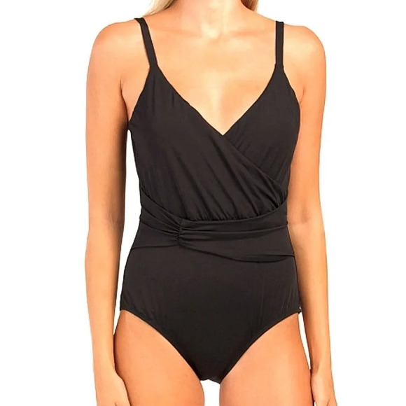 Jantzen Classics Women's Black tummy control rushing One Piece swimsuit size 10 - Picture 1 of 15